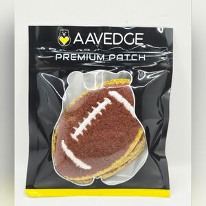 5 Pieces Football Iron on Patches, Gold Glitters Chenille Football‎ Iron on